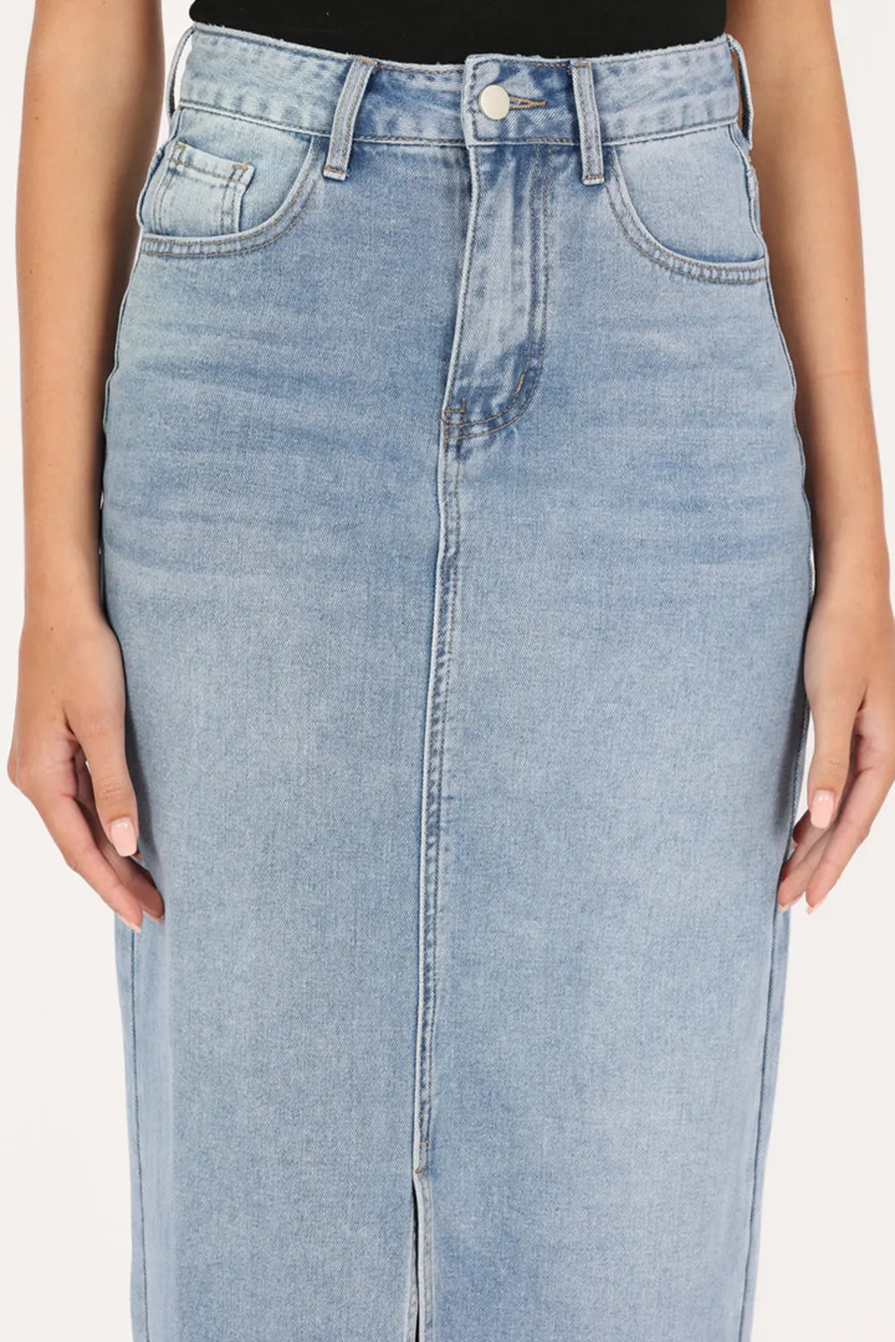 RELAXED MIDI A-LINE KNIT SKIRT