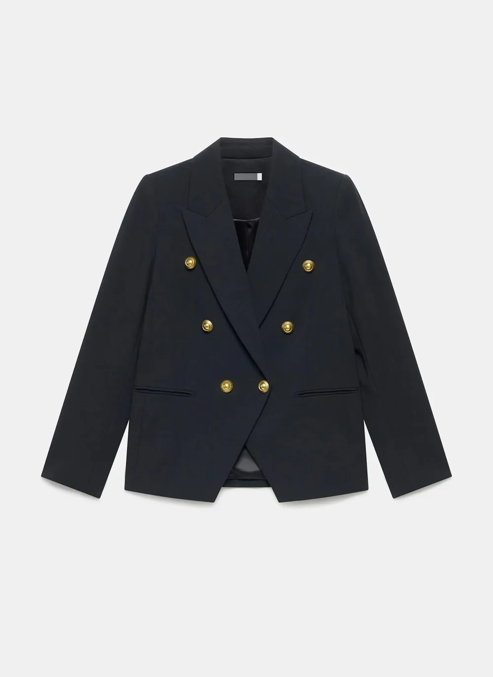 Casual Style Black Double Breasted Blazer