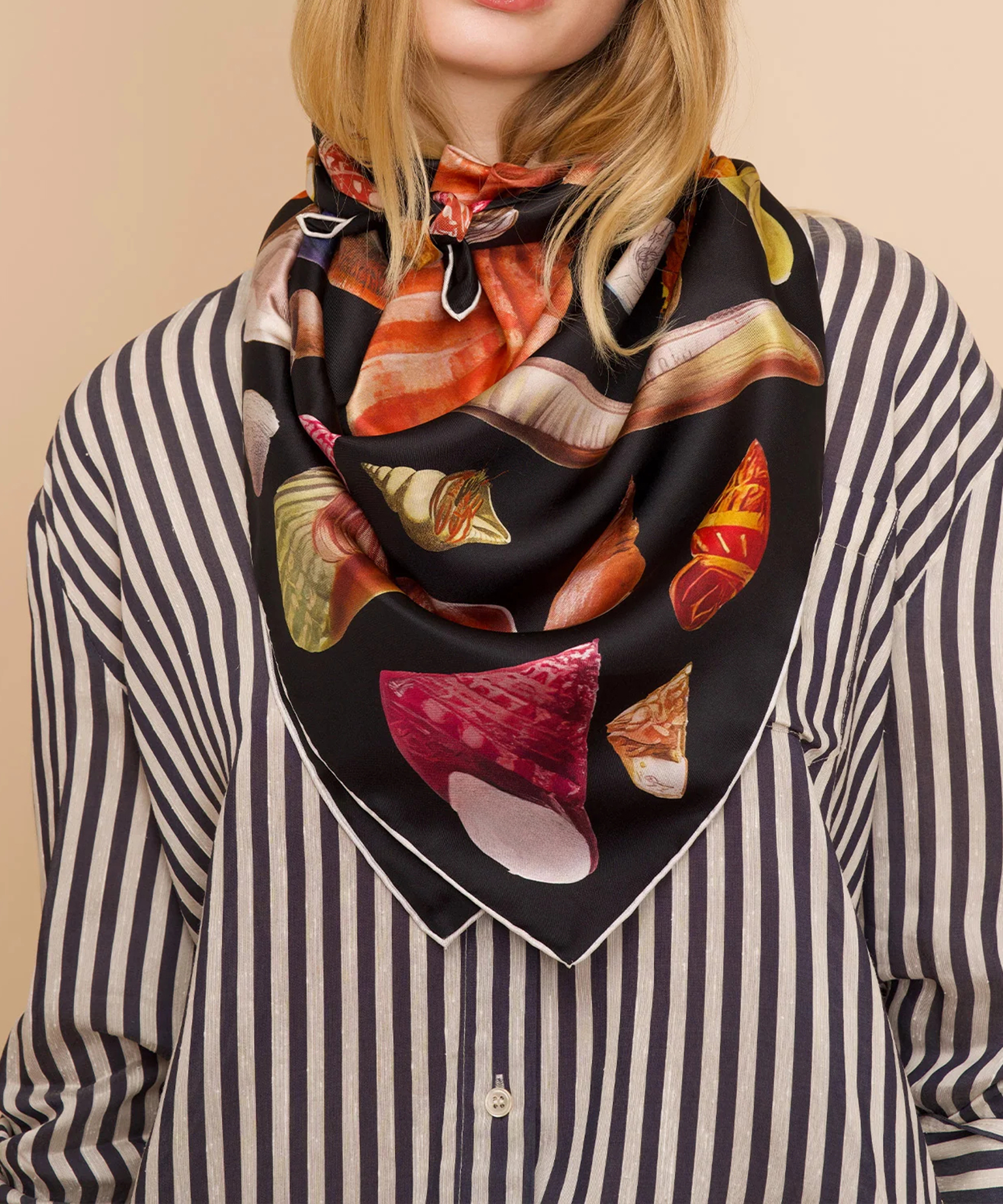 Sea Treasures Casual Style Silk Square Scarf