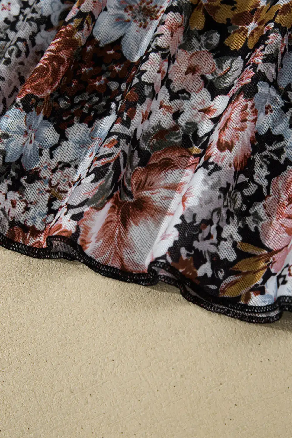 Floral Mesh Long Sleeve Blouse