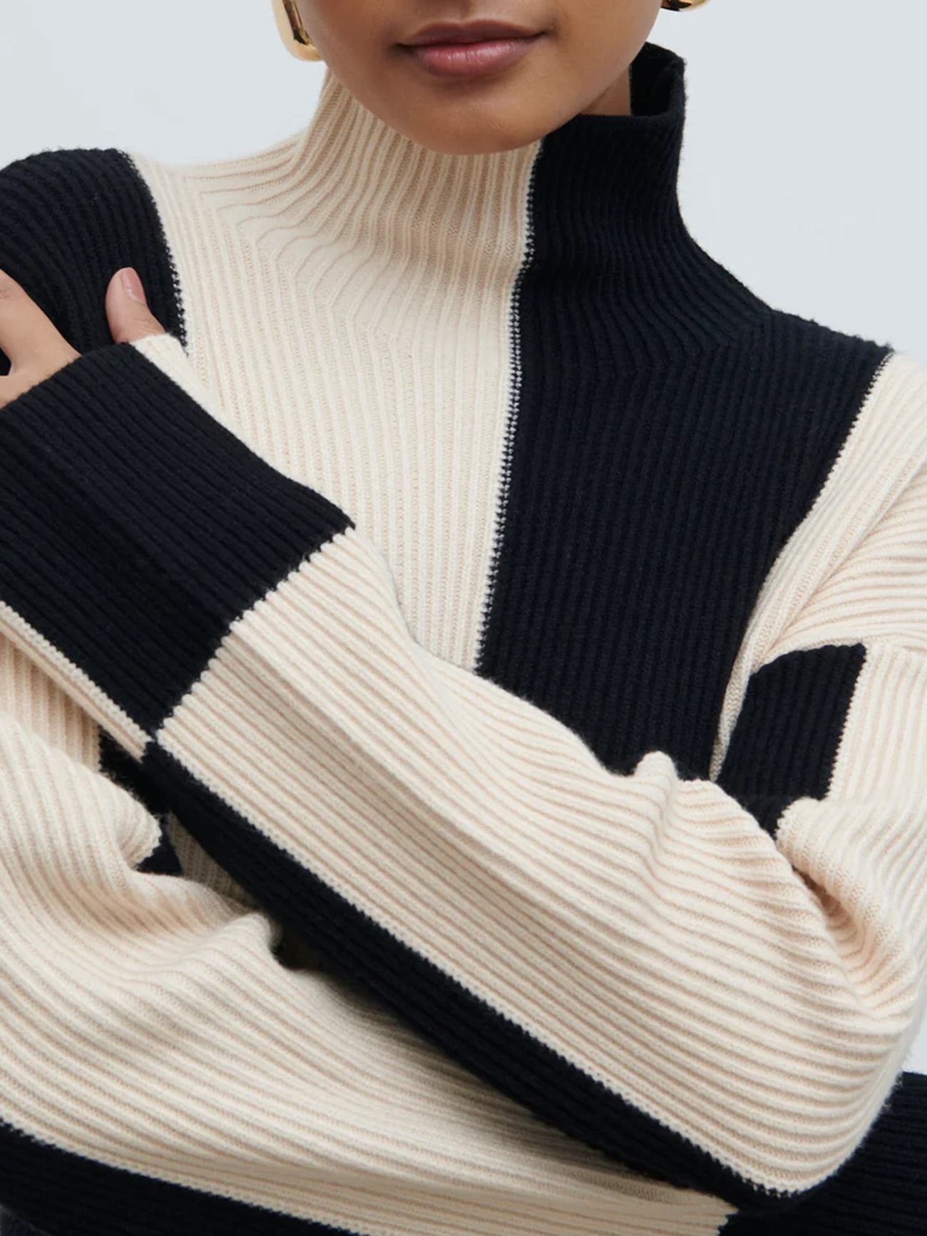 High Funnel Neck Knit Dress
