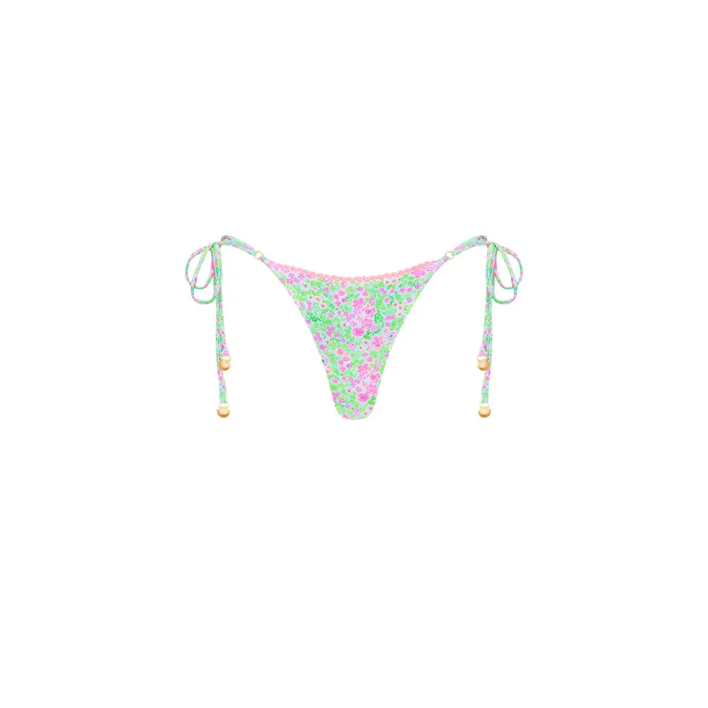 Green Thong Tie Side Bikini Bottom