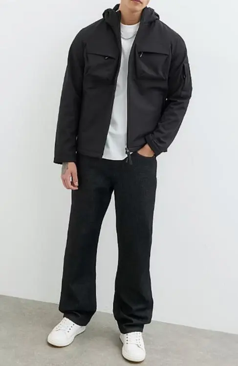 Men's Double Pocket Fashion Hooded Jacket