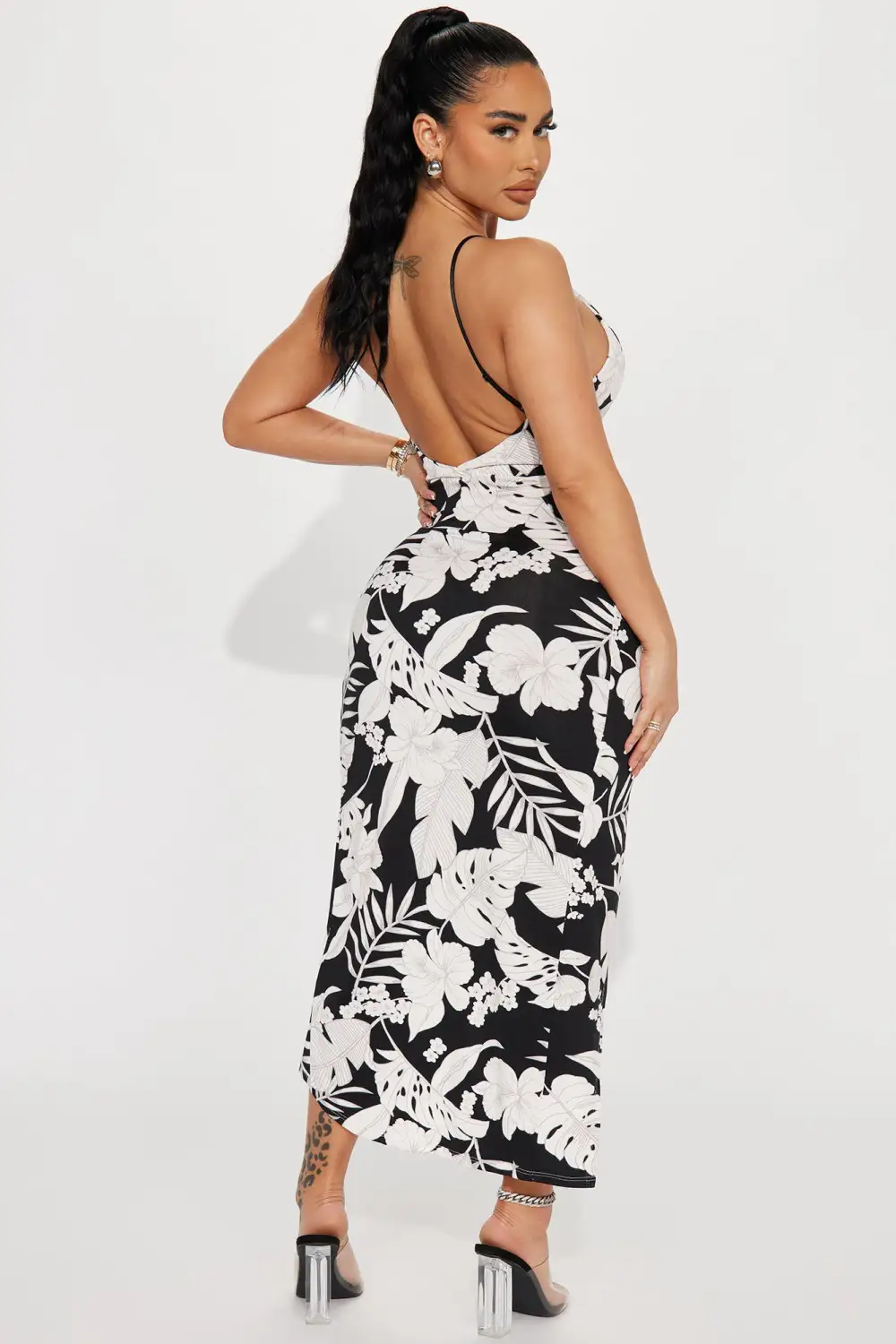 Mandolin Garden Maxi Dress - Black/combo