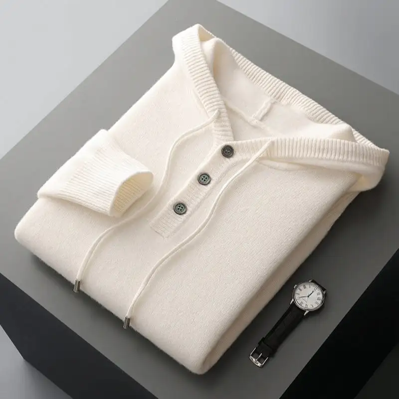 Ribbed Merino Hooded Sweater