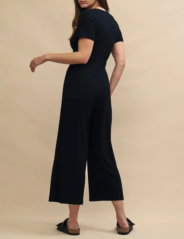 Black Jersey Twist Front Wren Jumpsuit