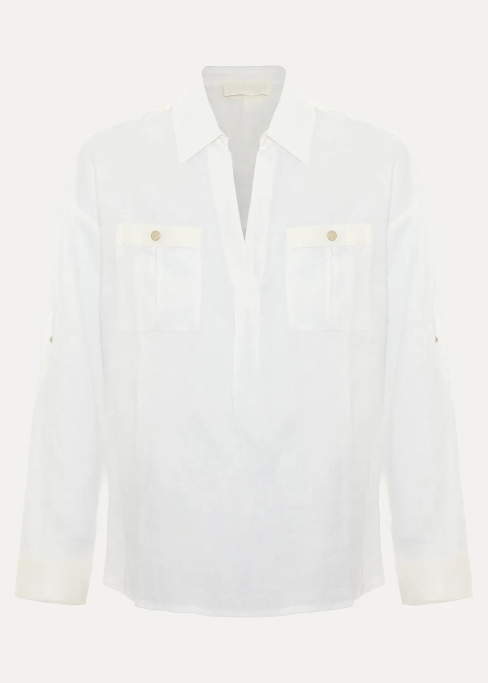 Casual Solid Linen Women's Shirt