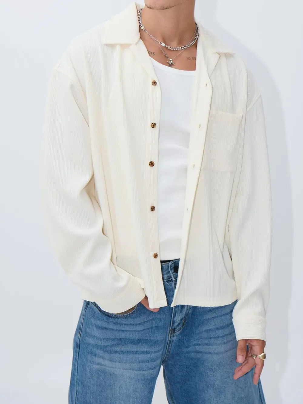 Casual Versatile And Comfortable Ivory Shirt