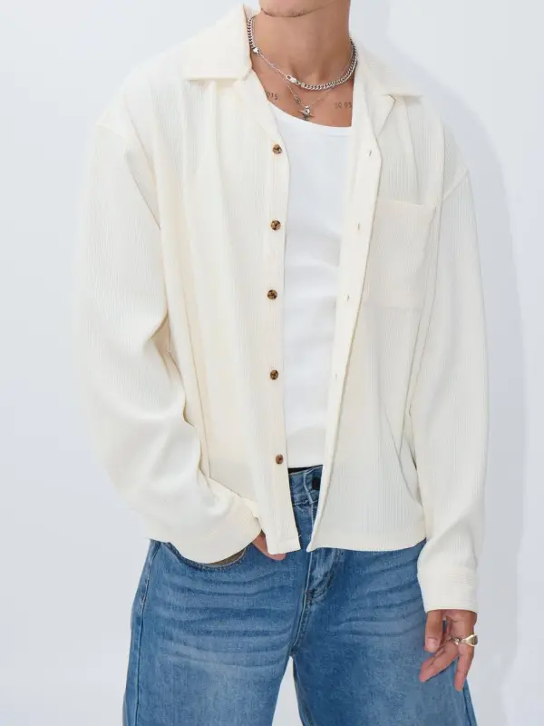Casual Versatile And Comfortable Ivory Shirt
