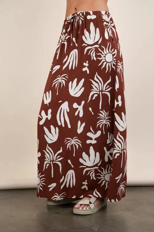 Printed Resort Midi Skirt
