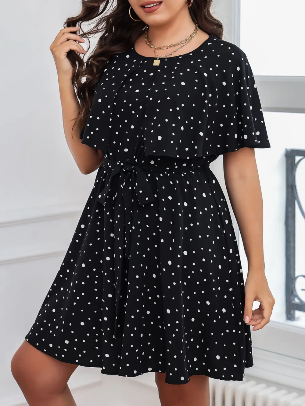 Polka Dot Black Dress