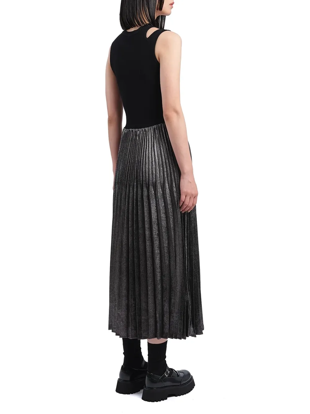Sleeveless Metallic Midi Dress
