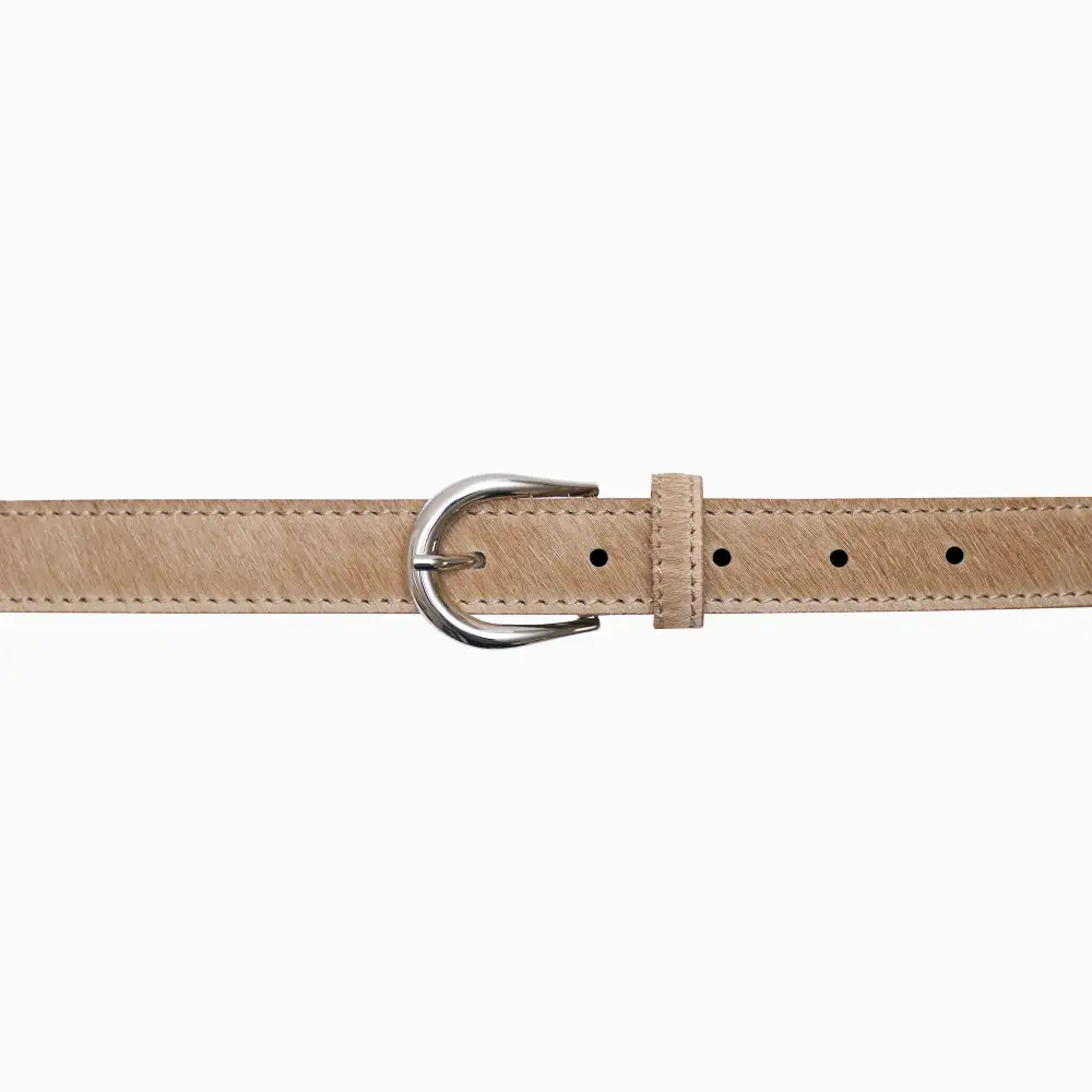 Polished Hair On Leather Waist Belt