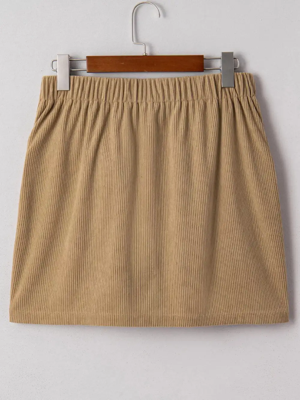 Button Front Corduroy Mini Skirt