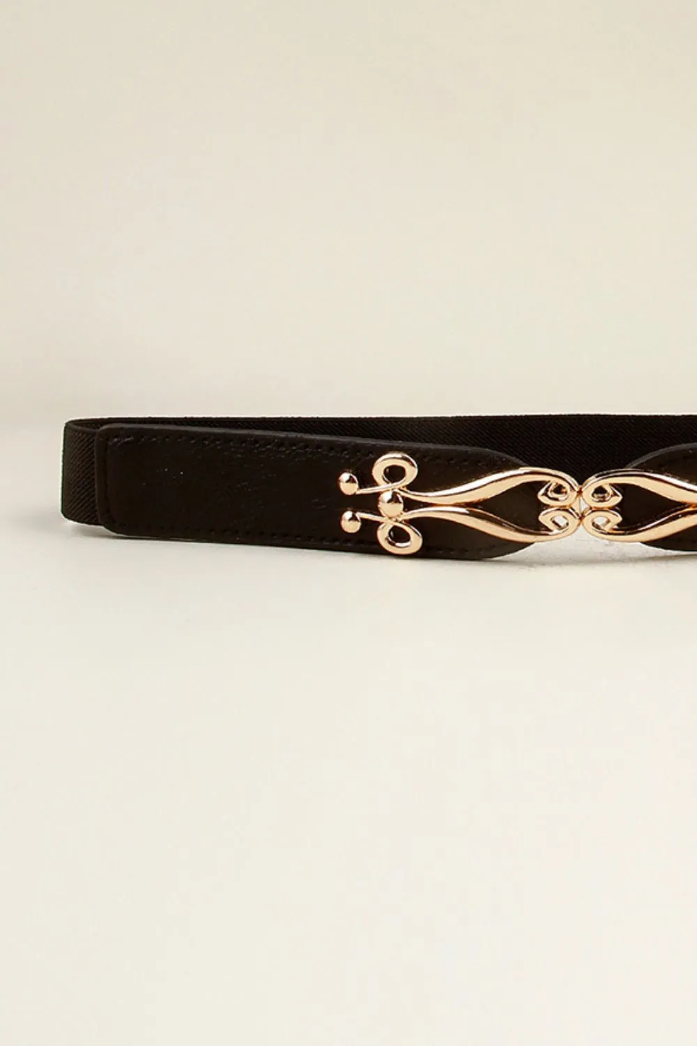 Polished Buckle Stretch Belt