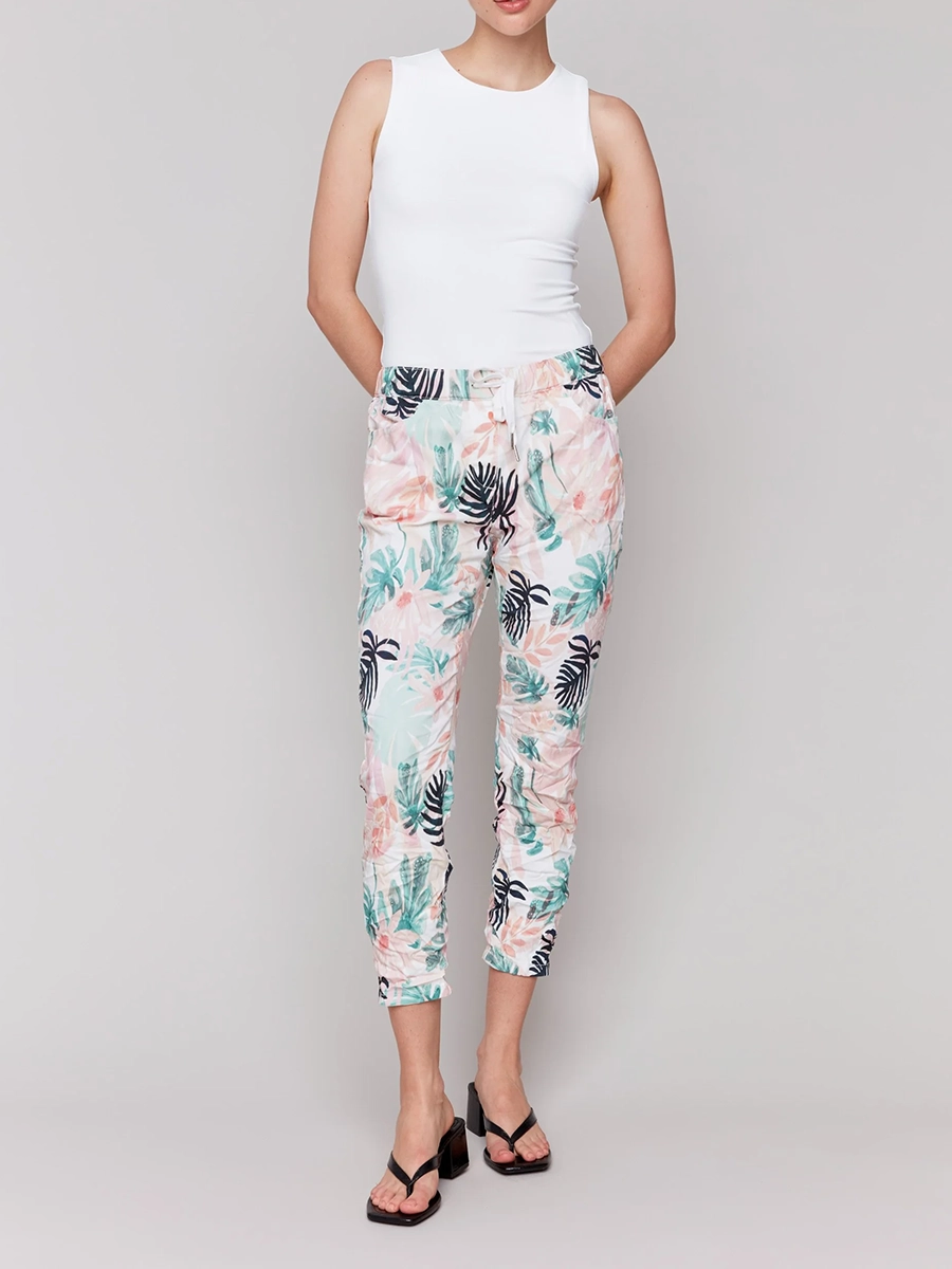 Slim Elastic Waist Casual Trousers