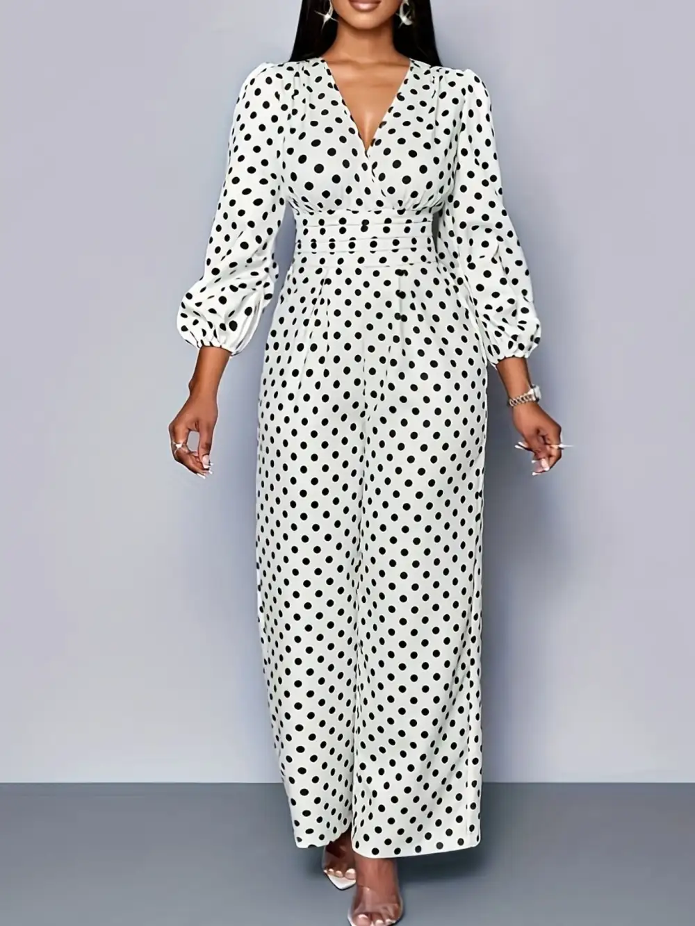 Wide Leg Polka Jumpsuit