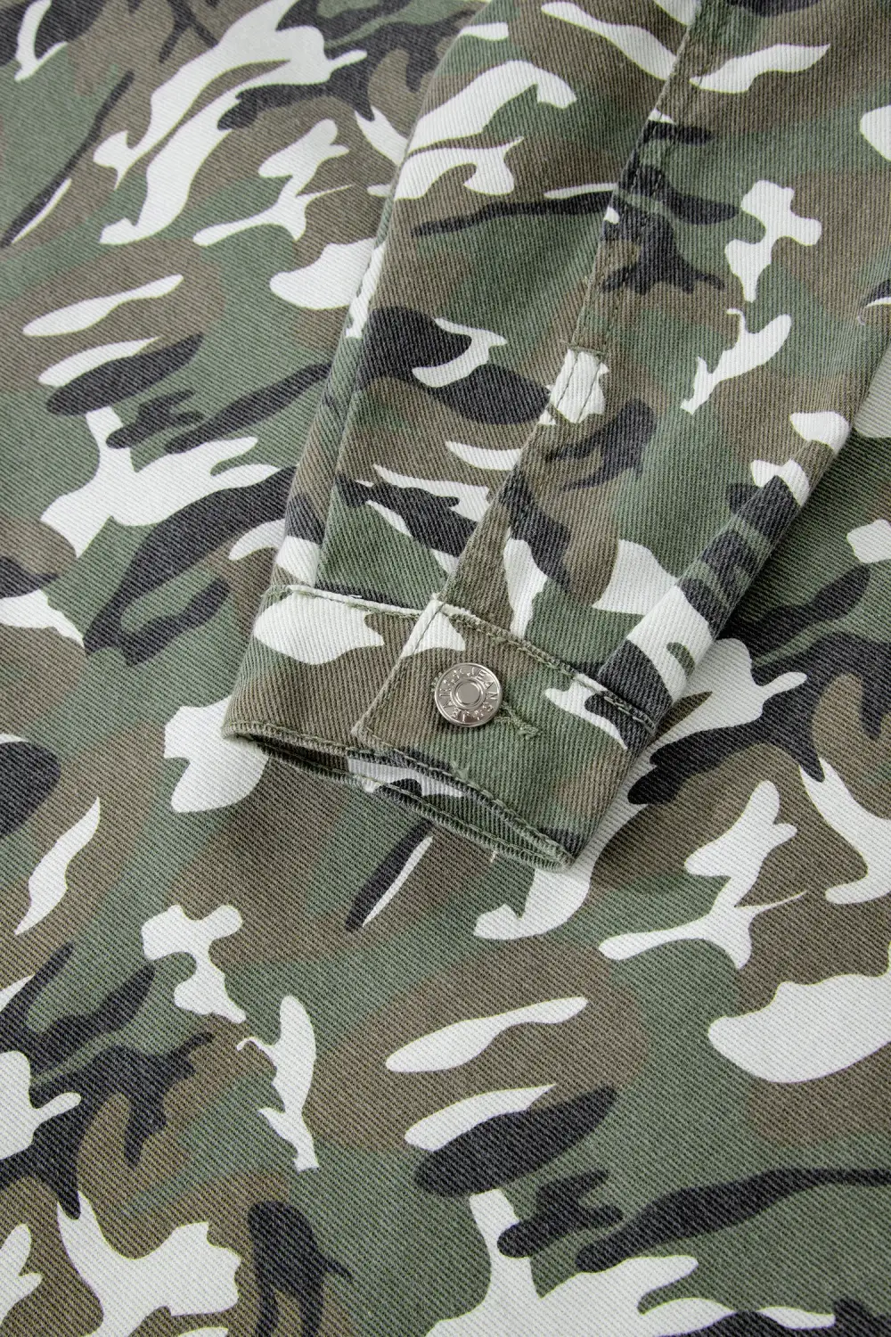 Camo Chest Pocket Relaxed Denim Jacket