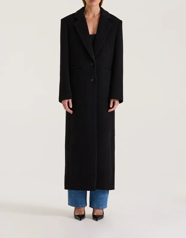 Black Wool Maxi Coat