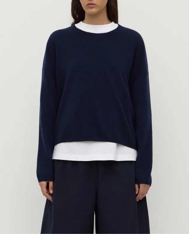 Ink Cashmere Boxy Knit Sweater