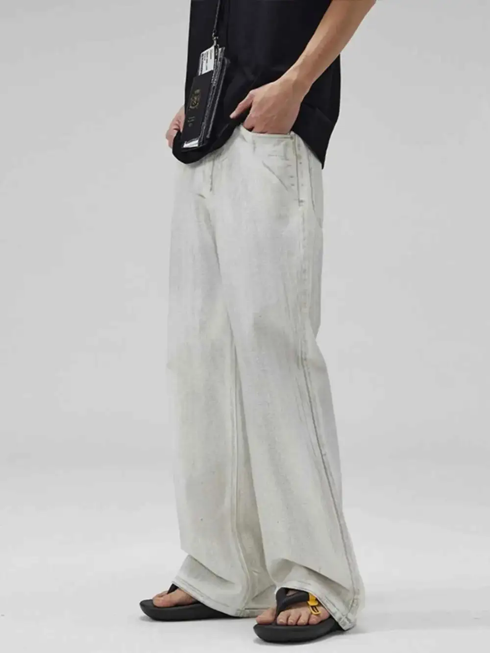 Utility Washed Wide Leg Jeans
