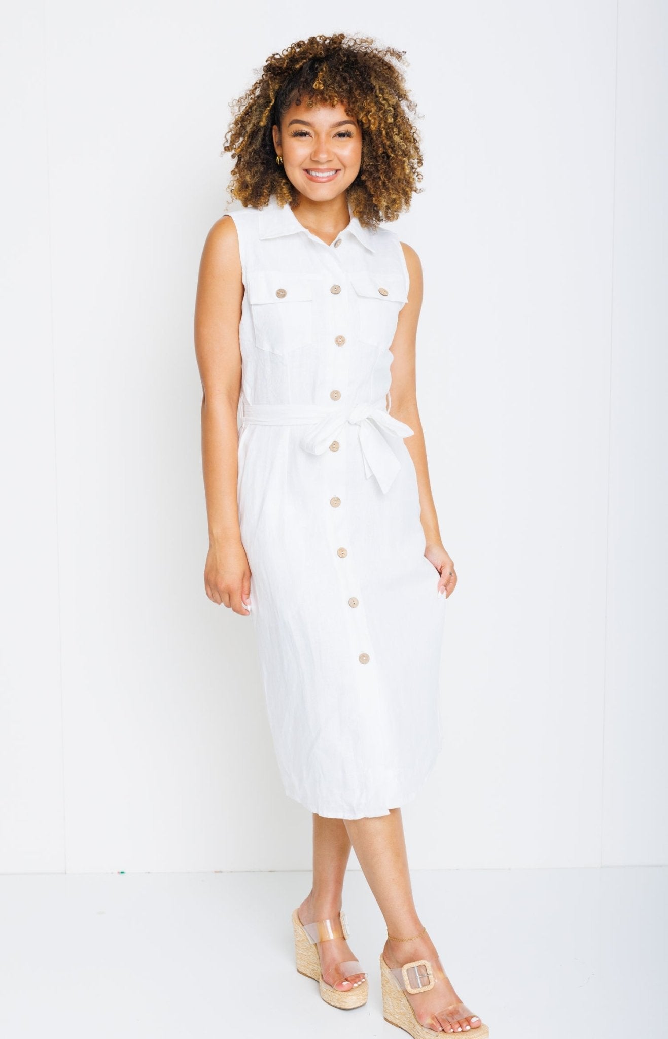 She's All That Midi Dress, WHITE