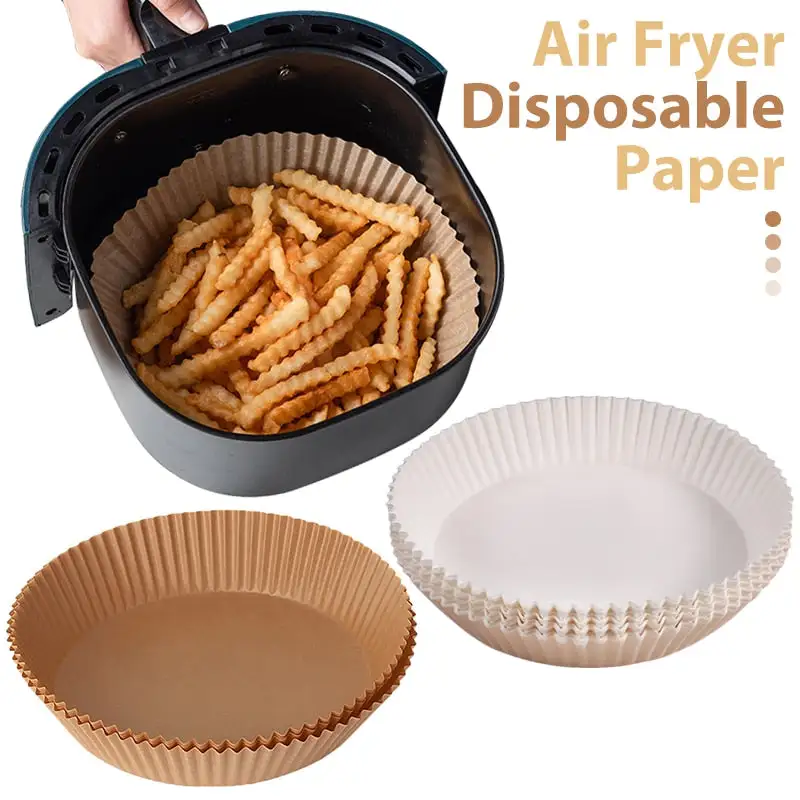 (Store Closing Sale) 50 PCS Air Fryer Disposable Paper Liner, Non-stick Disposable Air Fryer Liners, Baking Paper for Air Fryer Oil-proof, Water-proof, Parchment for Baking Roasting Microwave