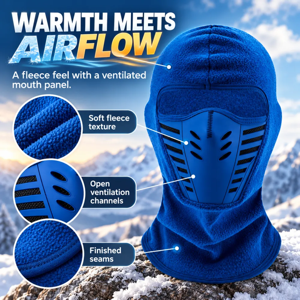 Winter Knight Thermal Anti-Fog Balaclava Full Face Mask, Windproof Soft Hood for Motorcycle Riding Skiing Outdoor Sports