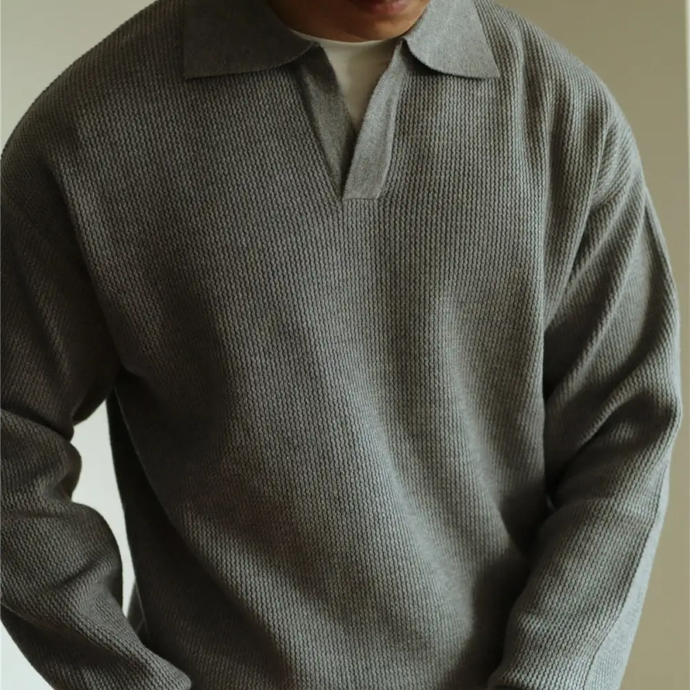 Open Knit Short Sleeve Polo