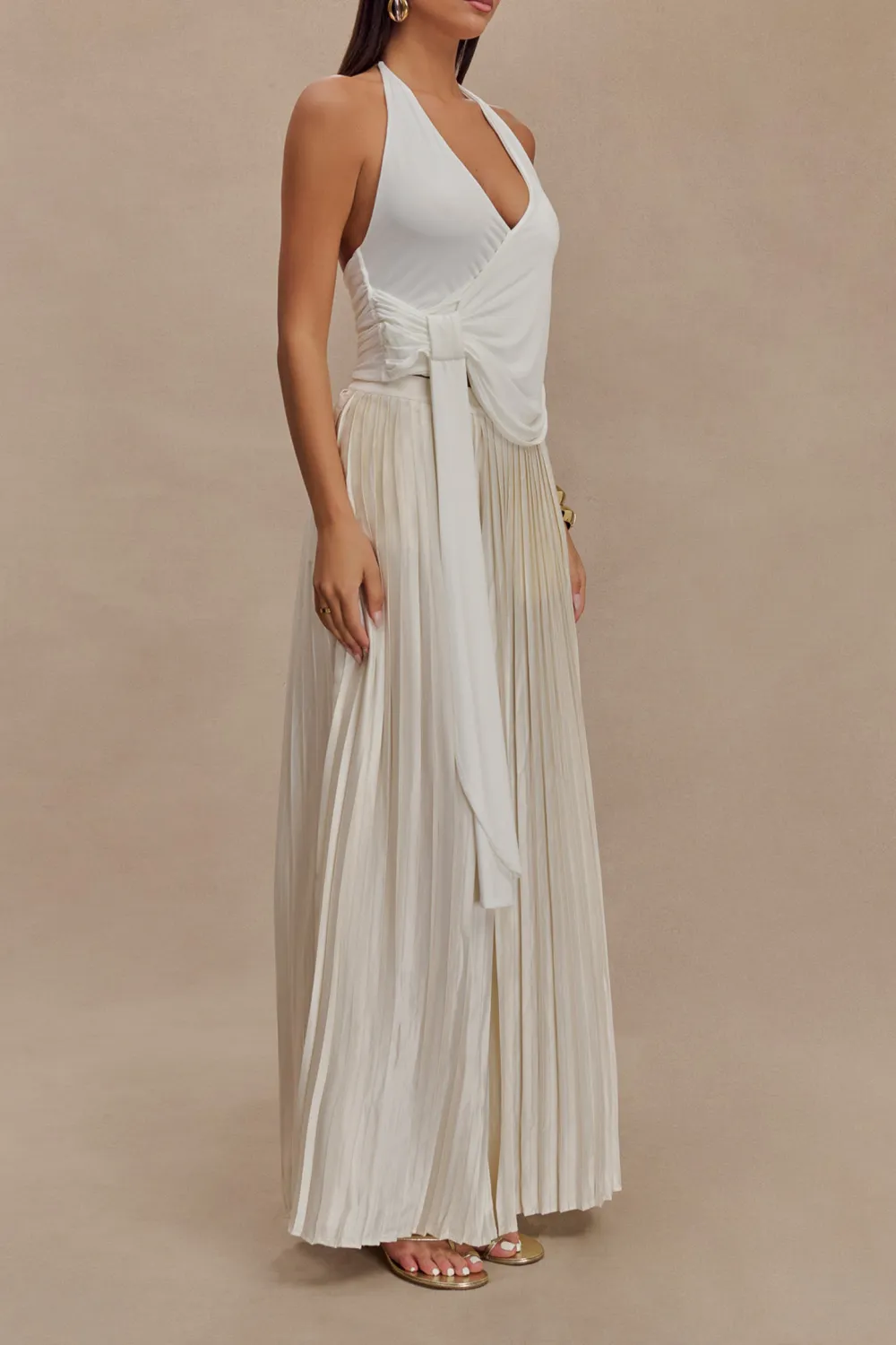 Plisse Wide Leg Pants