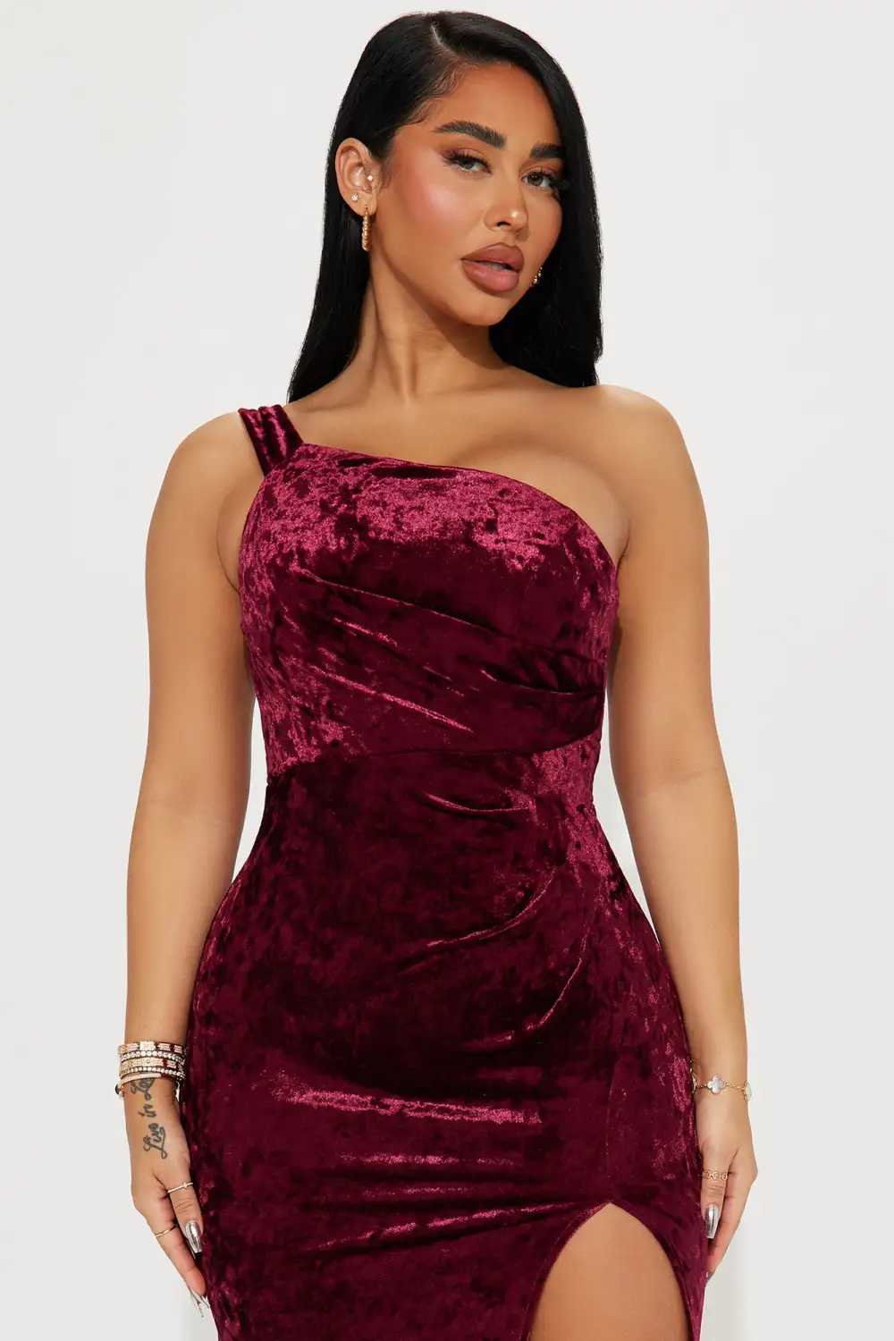Marilynn Velvet Maxi Dress - Wine