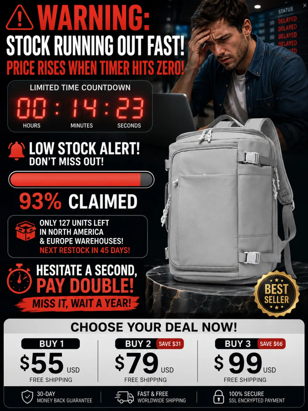 Box type open bag outdoor backpack