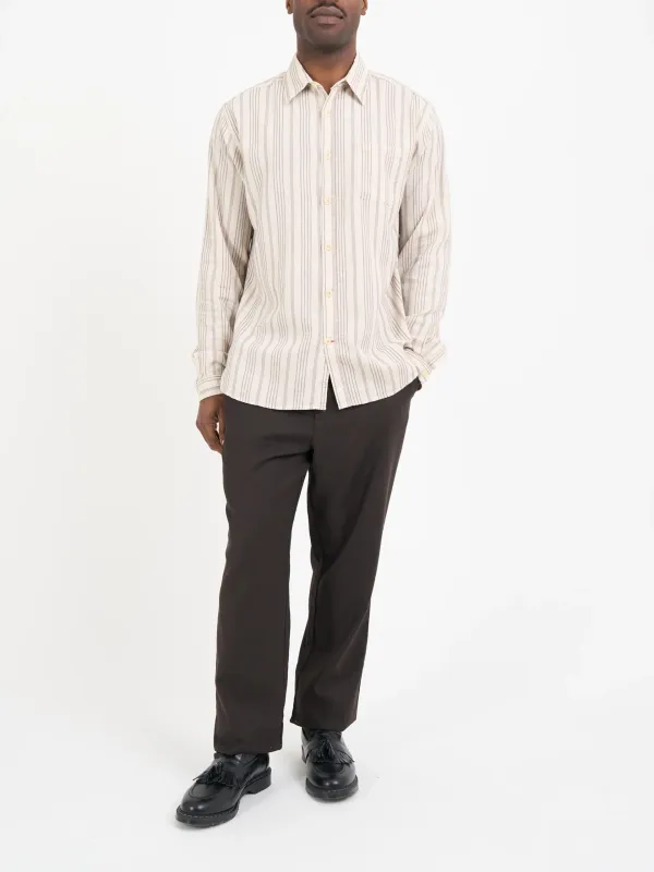 Long Sleeve Sand Cotton-Hemp Shirt
