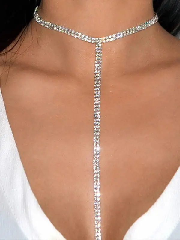 Statement Minimal Rhinestone Necklace