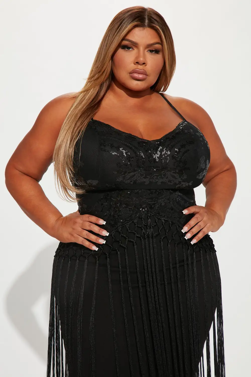 Deep In My Soul Sequin Midi Dress - Black