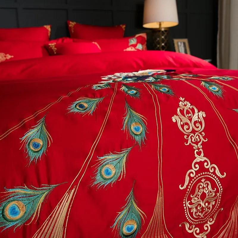 (Store Closing Sale) BlueCloud Peacock Bedding Set