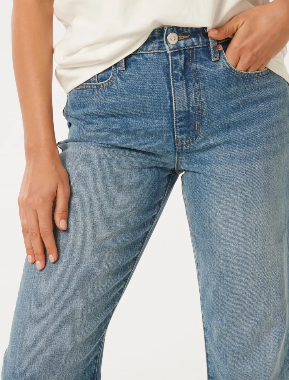 Ankle Blue Straight Jean