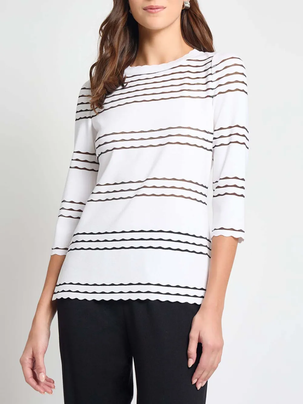 Hollow Out Striped Tunic