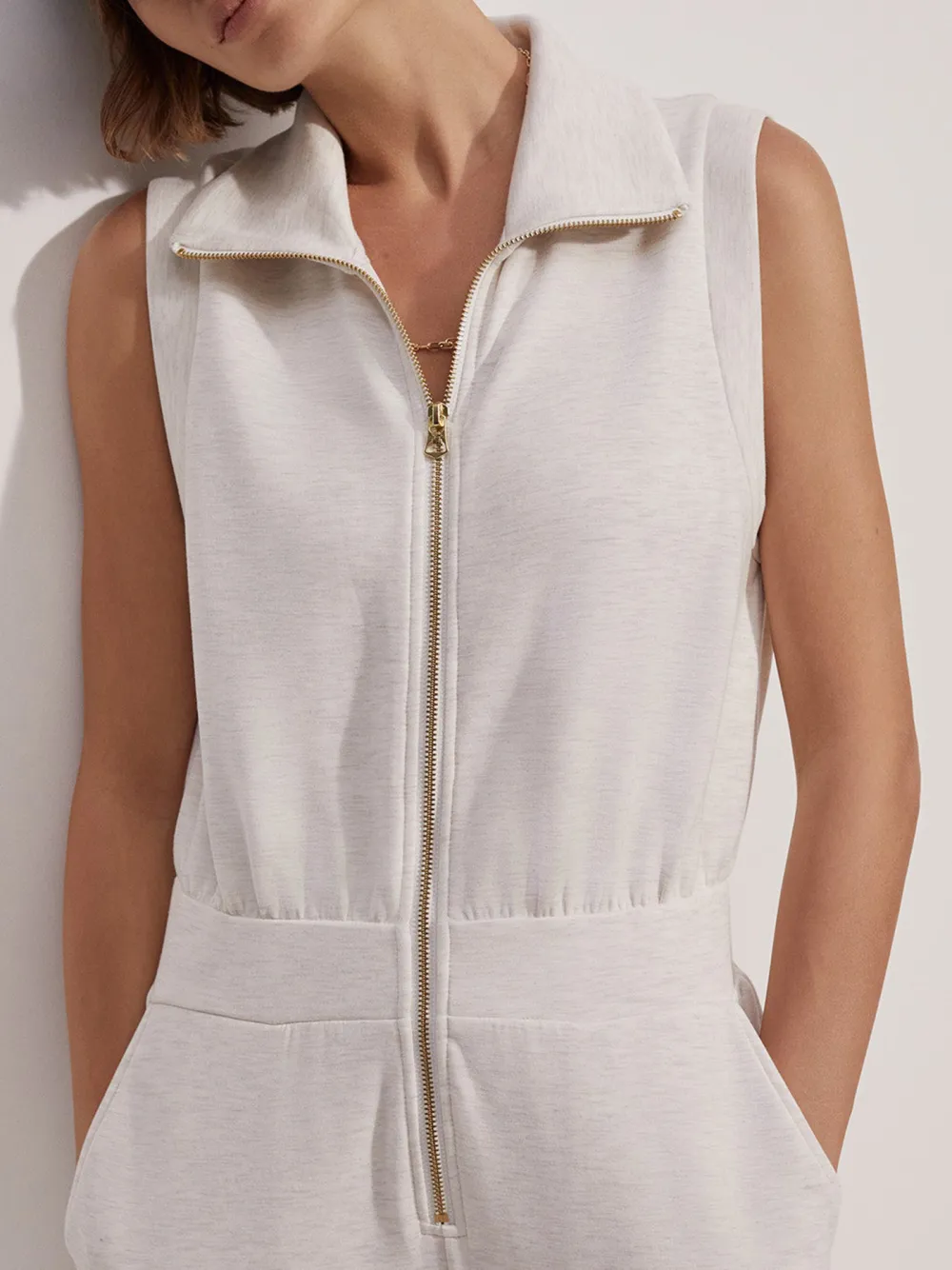 Elegant Sleeveless Zip-Front Jumpsuit
