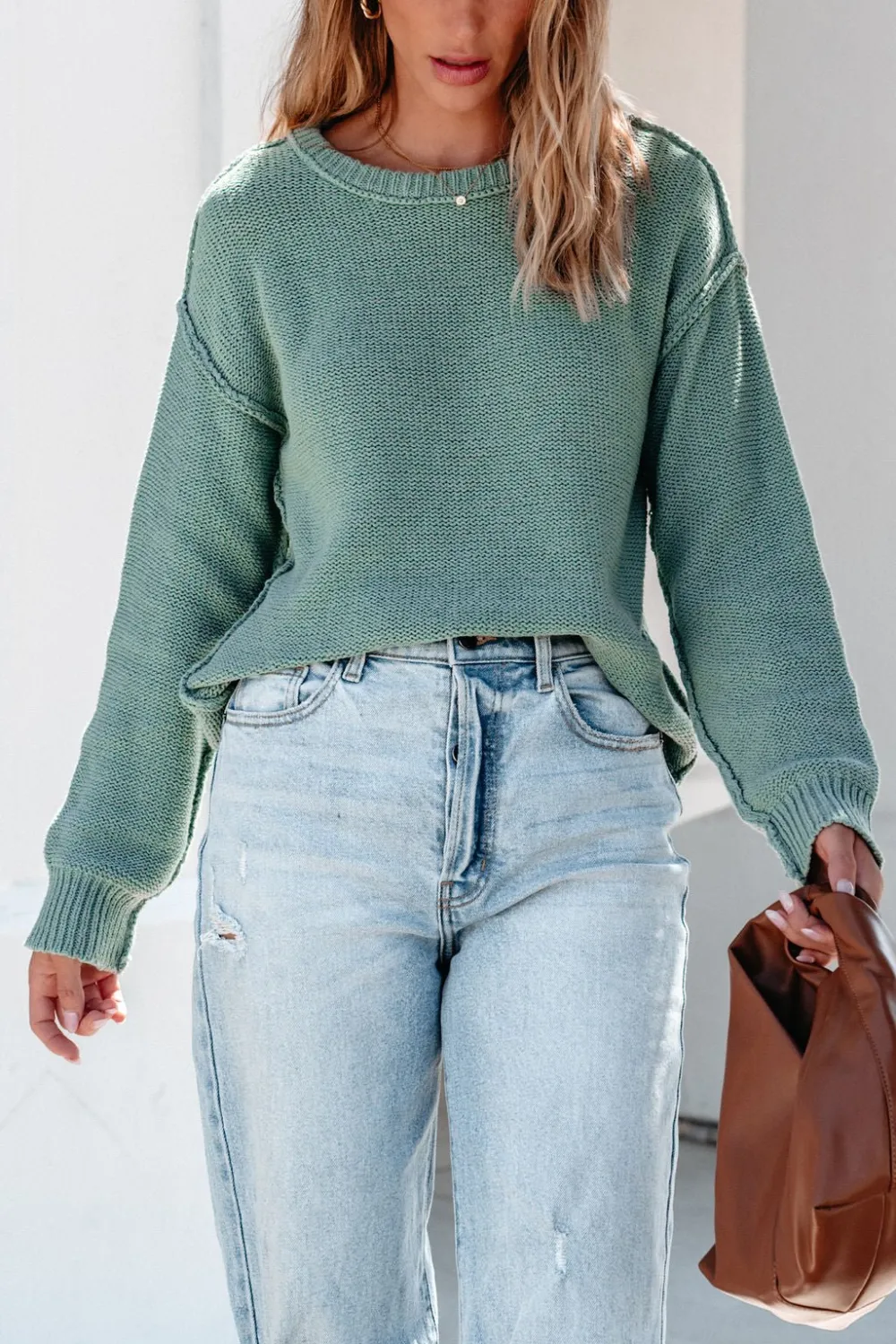 Everyday Fall Pullover Sweater - Sage