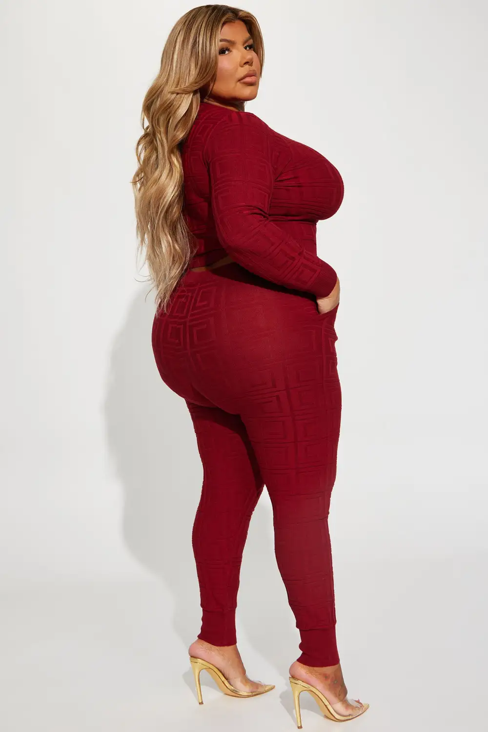 Never Complaining Sweater Legging Set - Burgundy
