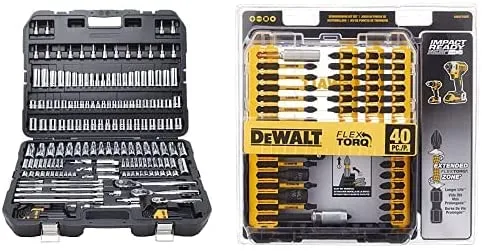 Mechanics Tool Set, SAE and Metric, 1/2, 1/4, 3/8 Drive Sizes, 192-Piece