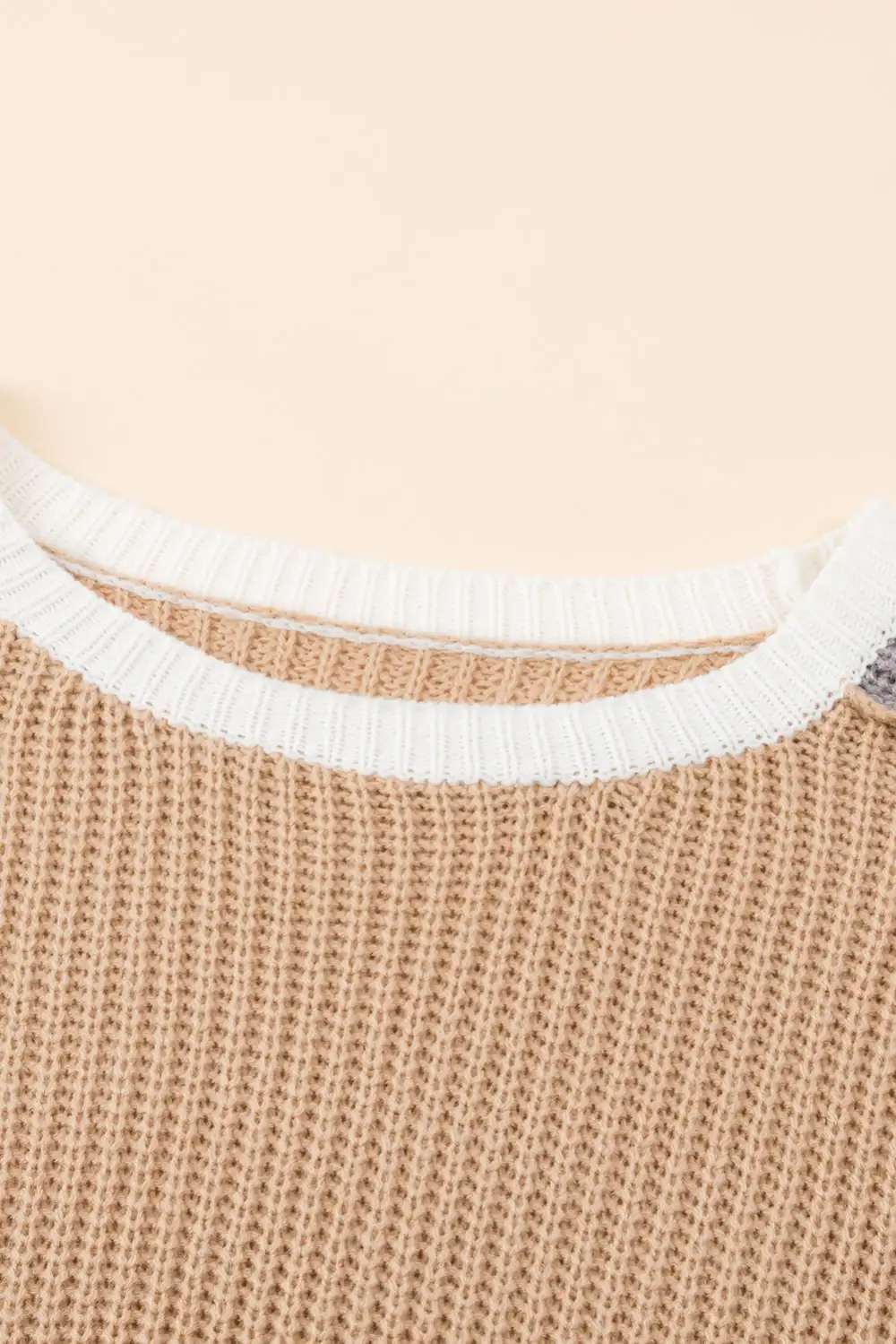 Color Block Round Neck Drop Shoulder Sweater - Ships 11/29