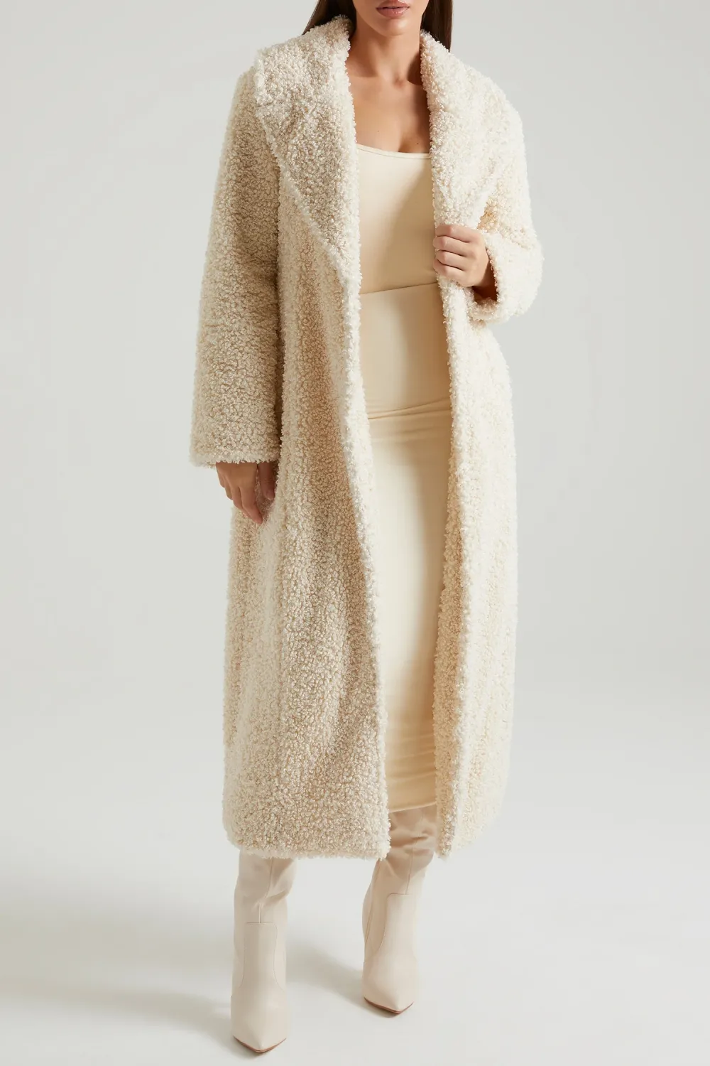 Constant Temperature Lambskin Long Warm Coat