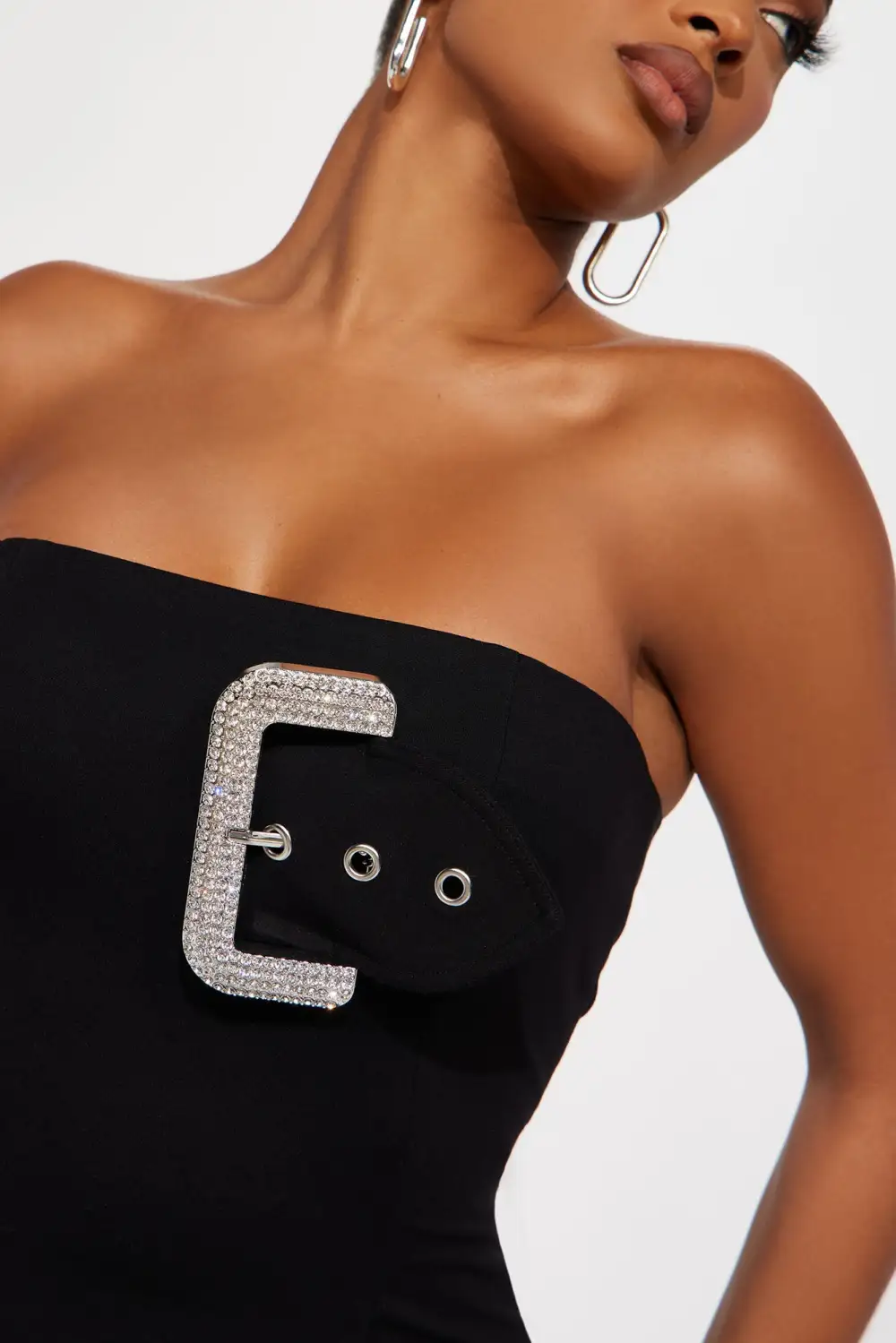 Isabelle Embellished Mini Dress - Black