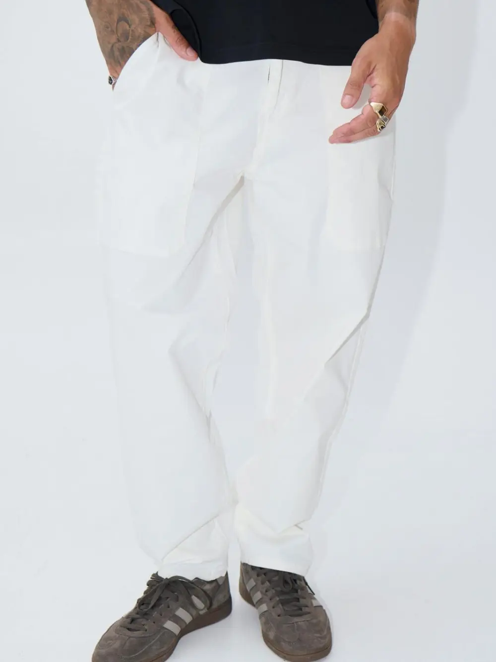 Simple And Soft Daily Slim Cotton White Pant
