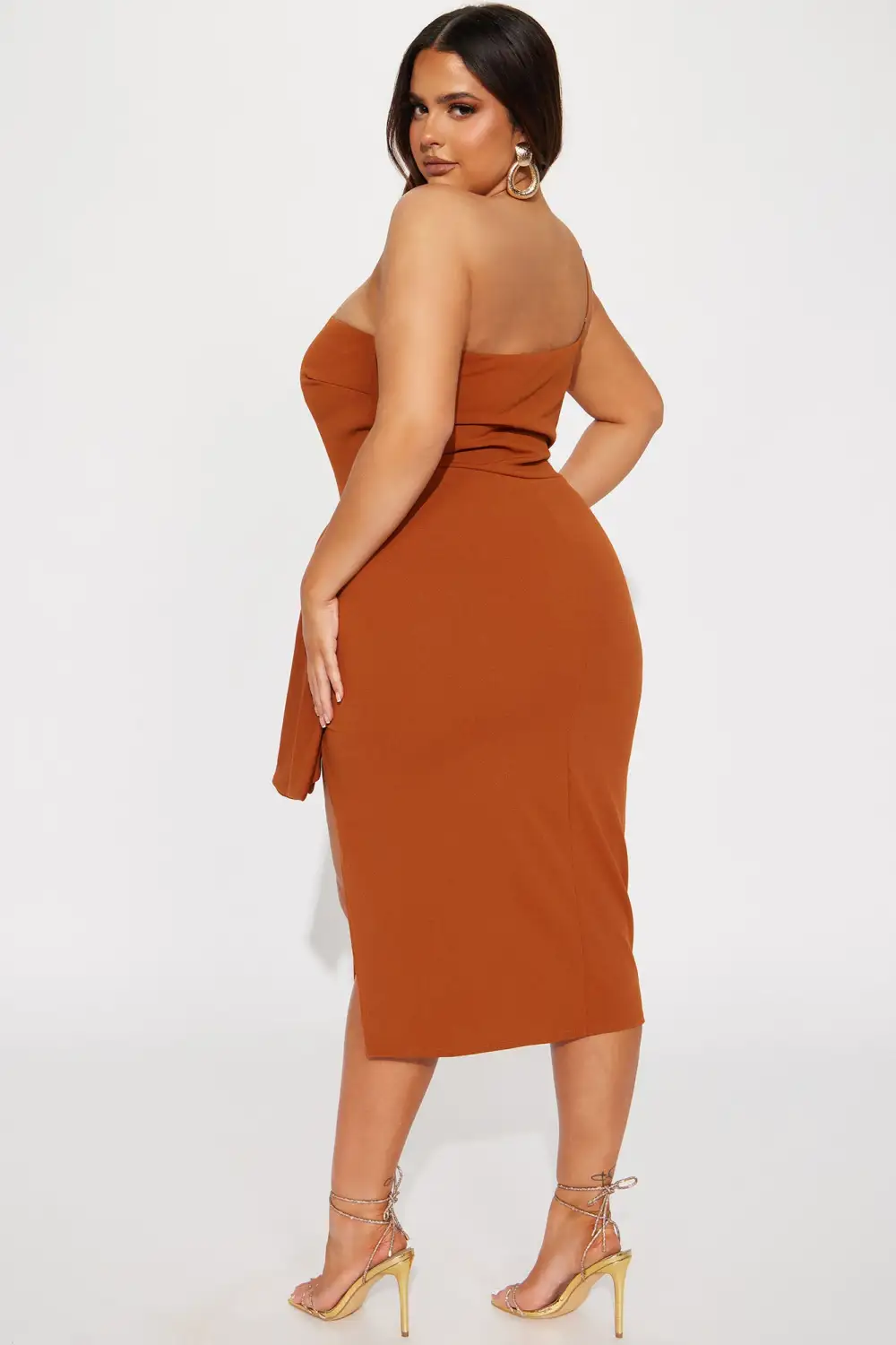 Natalia Midi Dress - Cognac