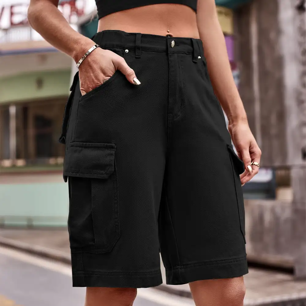 Relaxed Pocket Detail Utility Cargo Shorts