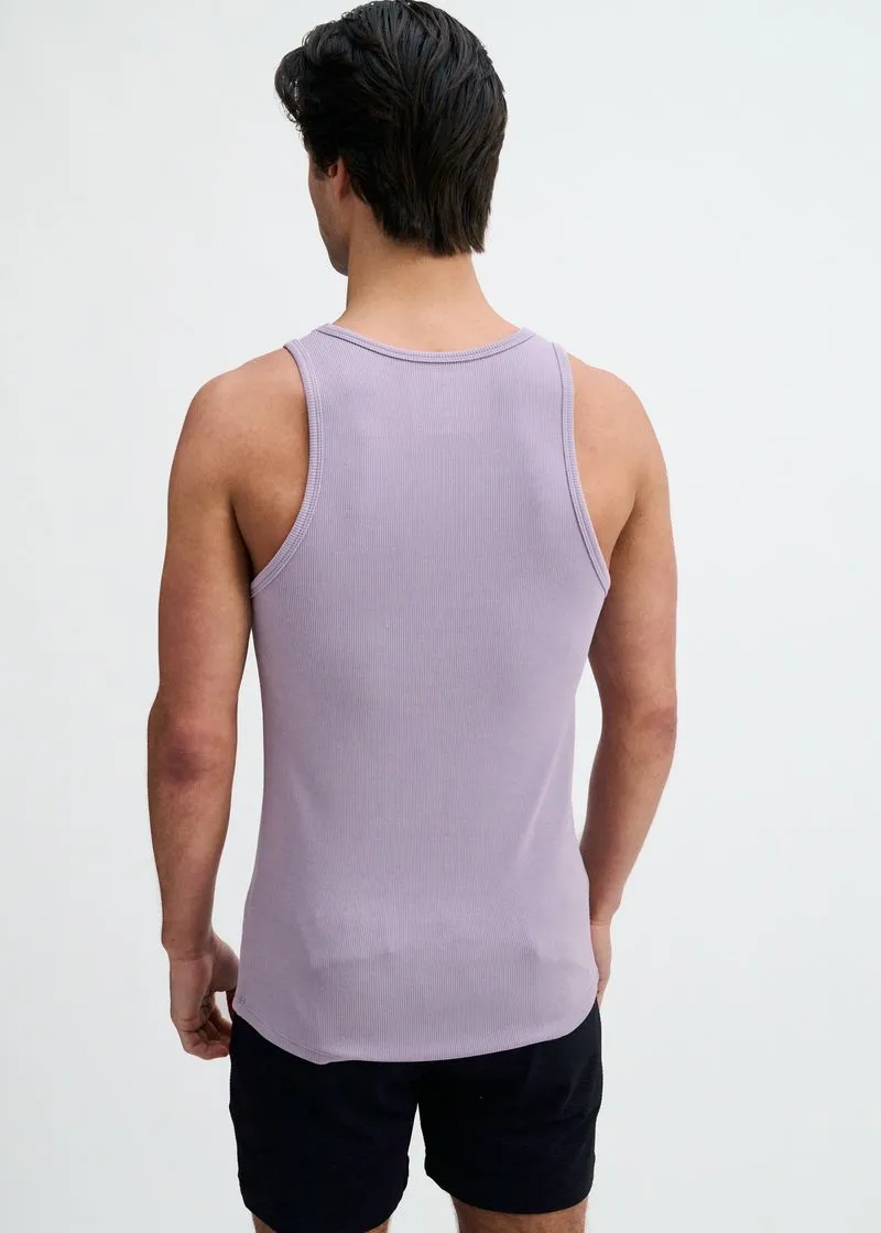 Tapered Ribbed Stretch Tank Top