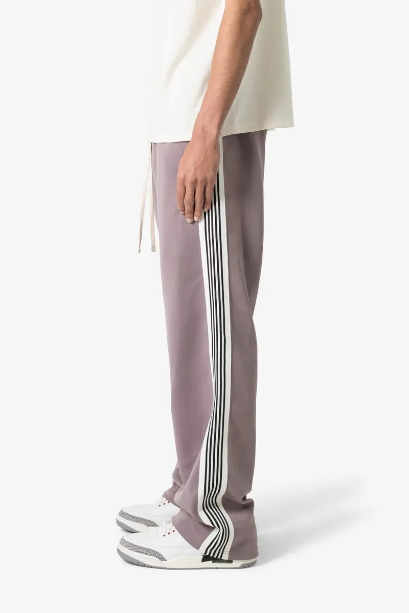 GRAY PURPLE STRIPE ACCENTED SWEATPANTS